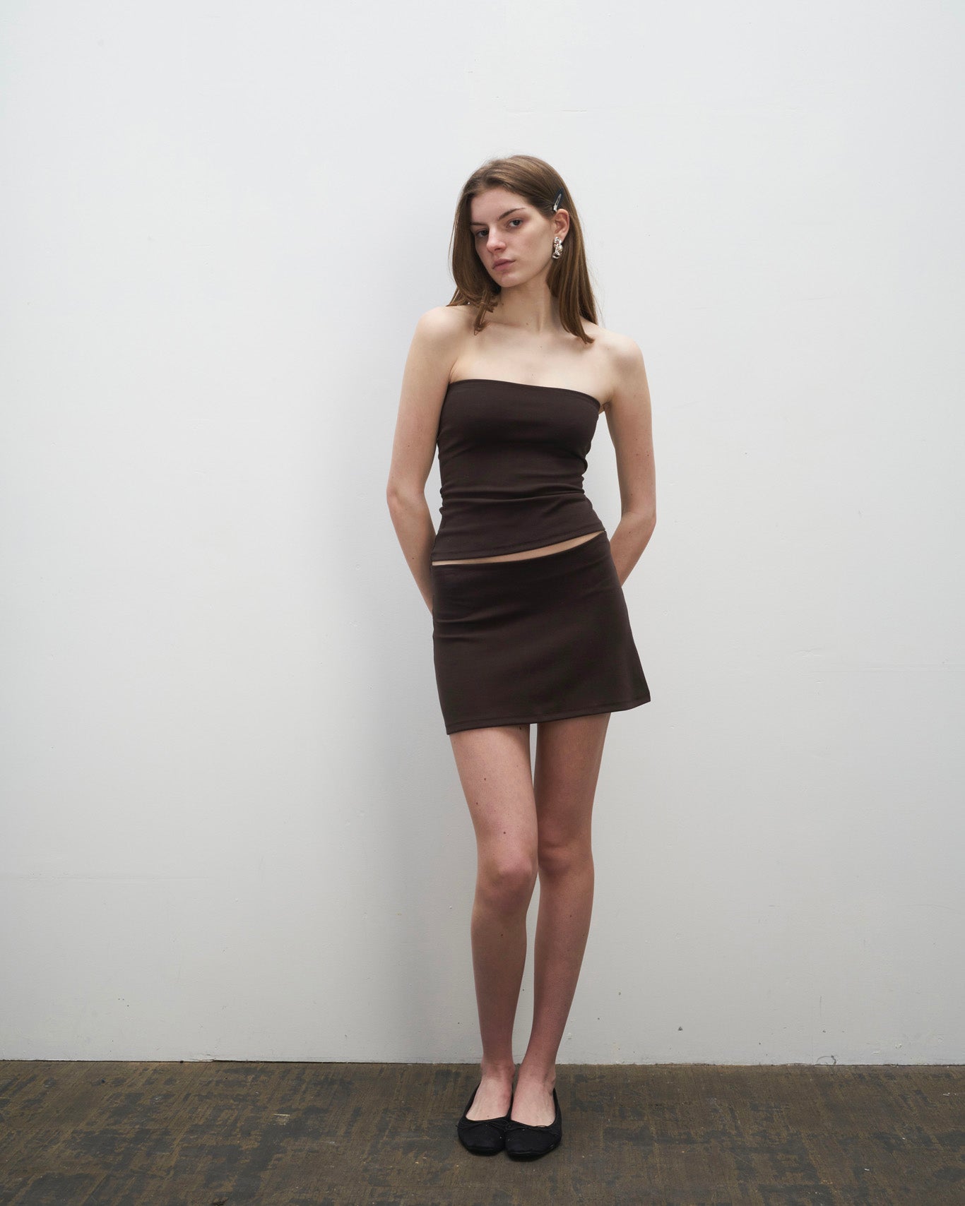 The A-Line Mini Skirt Brown